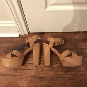 Nude high heel shoes